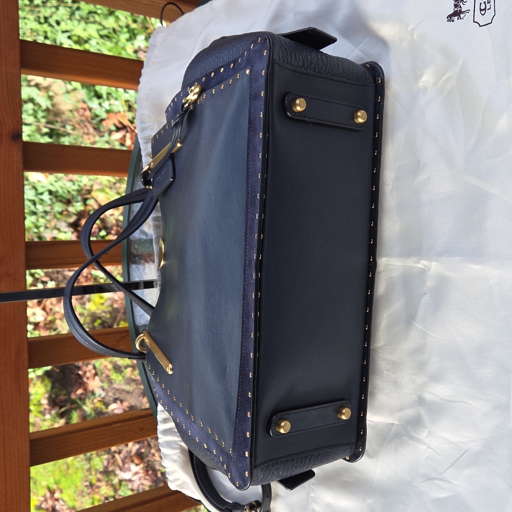 Navy Coach Studded Dreamer Satchel - Picture 6 of 8